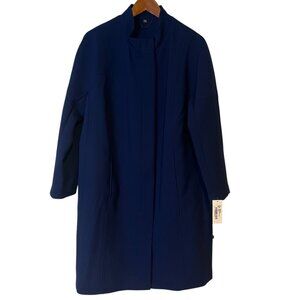 American Airlines Topper Coat Womens 14 P Cobalt Blue Wool Blend Lined Official